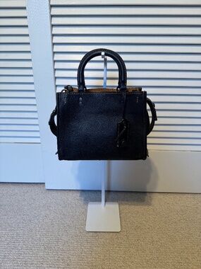 Coach black pebbled Rogue 25 handbag